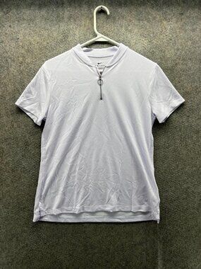 Nike Dri-FIT Shirt Womens Medium Purple 1/4 Zip Mock Neck Athletic BV0274-509